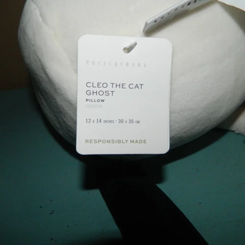 Pottery Barn Cleo the Ghost Cat Halloween Pillow